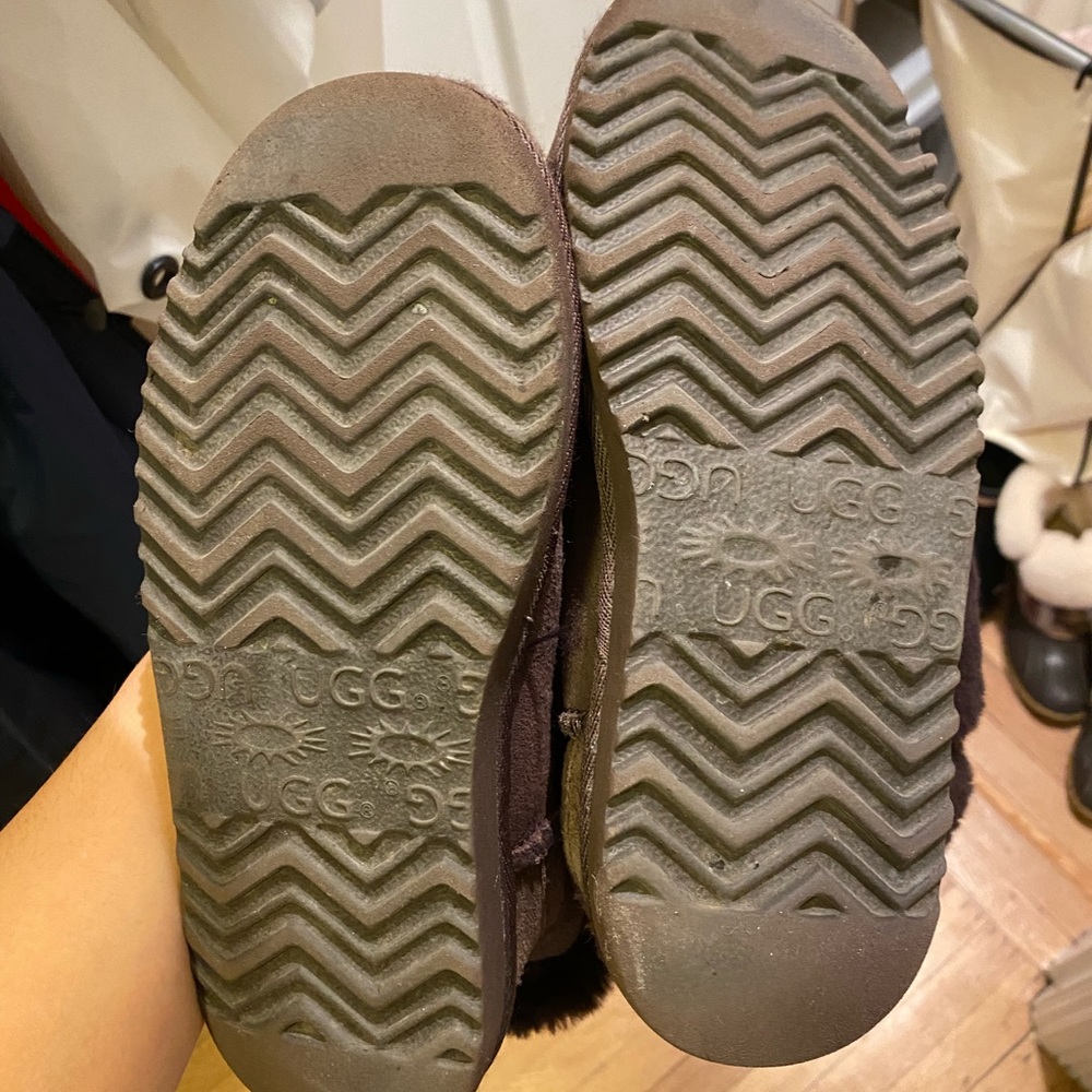 Women’s Chocolate Brown Fur Mini Uggs - Picture 8 of 9